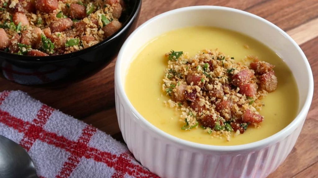 creme de mandioquinha com bacon