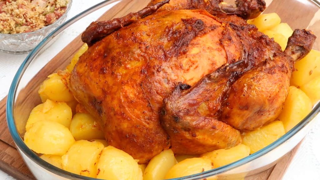 frango assado com batata